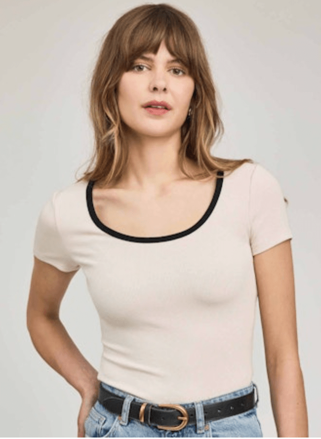 Shayleen Ribbed Ringer T-Shirt - MST GoodsGentle Fawn