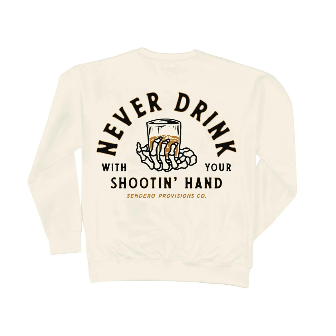 Shootin' Hand Sweatshirt - Vintage White