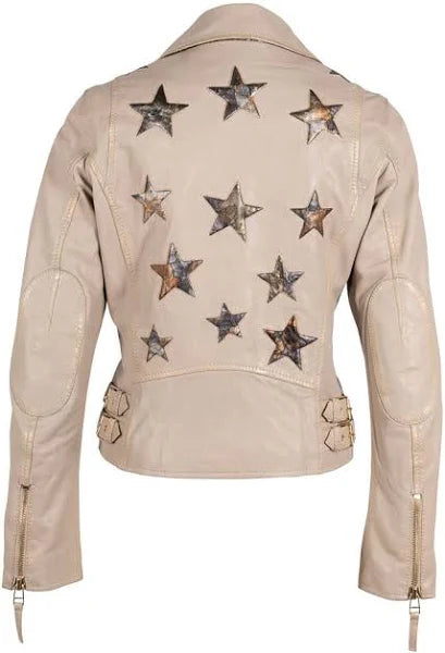Christy Star Leather Jacket Regular Fit