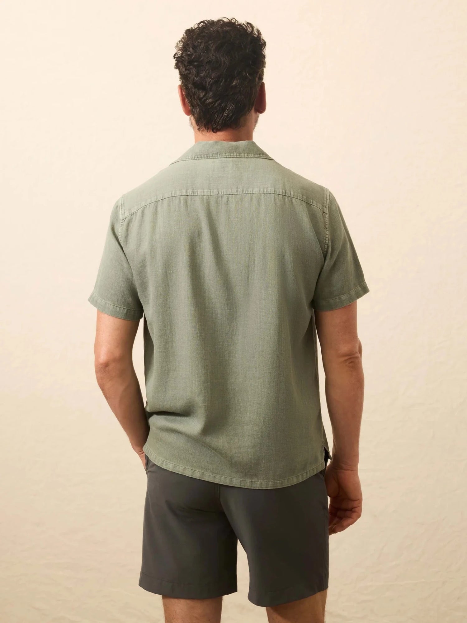 Short-Sleeve Hemp Blend Shirt - Olive Dusk - MST GoodsFaherty