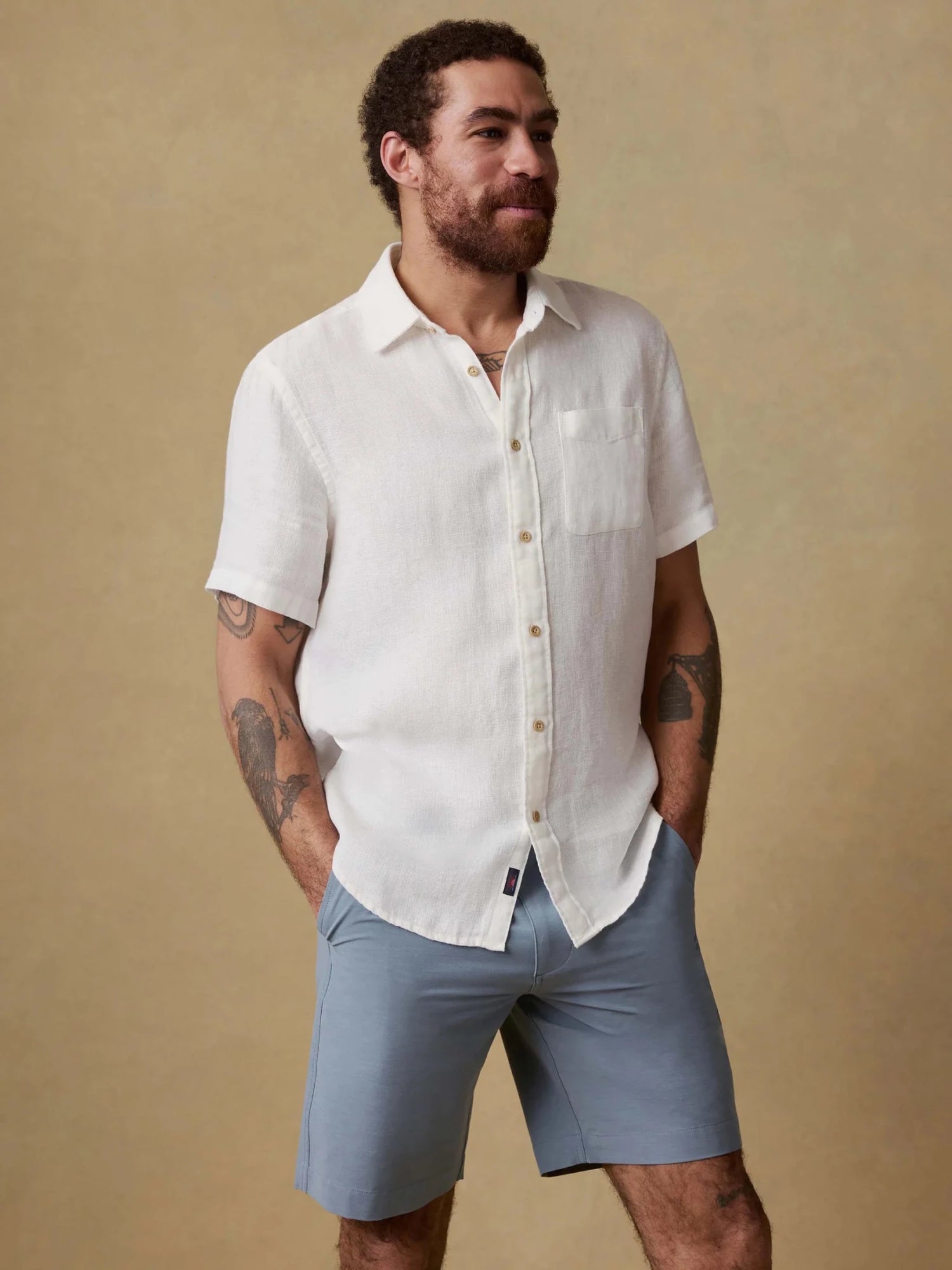 Short Sleeve Palma Linen Shirt - MST GoodsShort Sleeve Button up ShirtFaherty