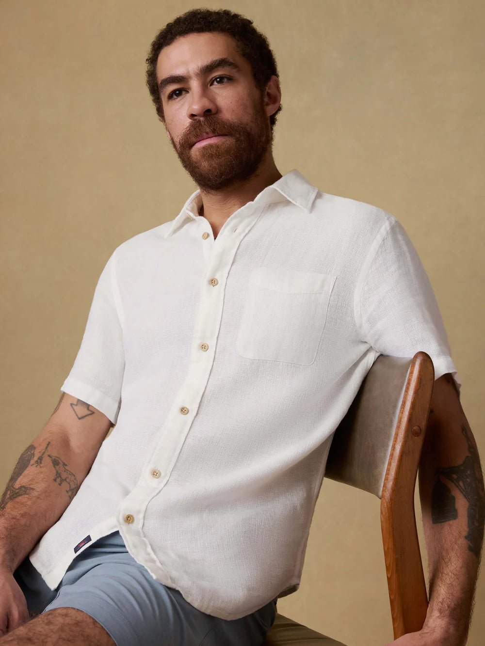 Short Sleeve Palma Linen Shirt - MST GoodsShort Sleeve Button up ShirtFaherty