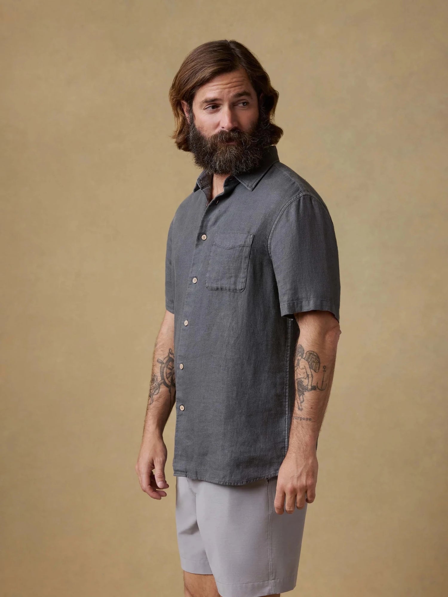 Short Sleeve Palma Linen Shirt - MST GoodsShort Sleeve Button up ShirtFaherty