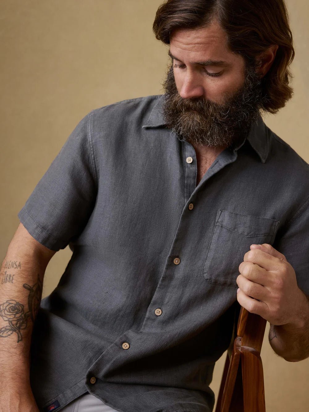 Short Sleeve Palma Linen Shirt - MST GoodsShort Sleeve Button up ShirtFaherty