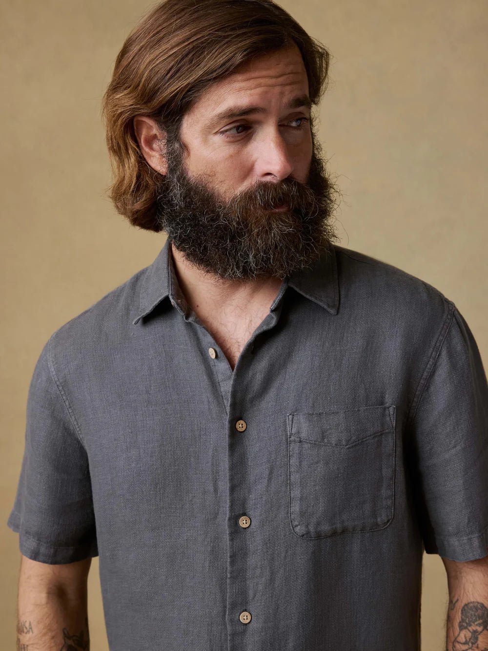 Short Sleeve Palma Linen Shirt - MST GoodsShort Sleeve Button up ShirtFaherty