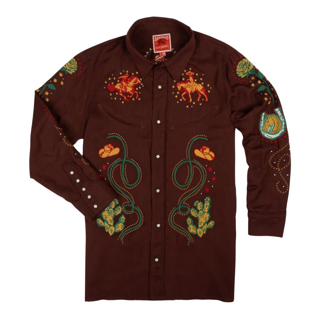 Show Pony Embroidered Western Pearl Snap Long Sleeve Shirt - MST GoodsSendero Provisions Company