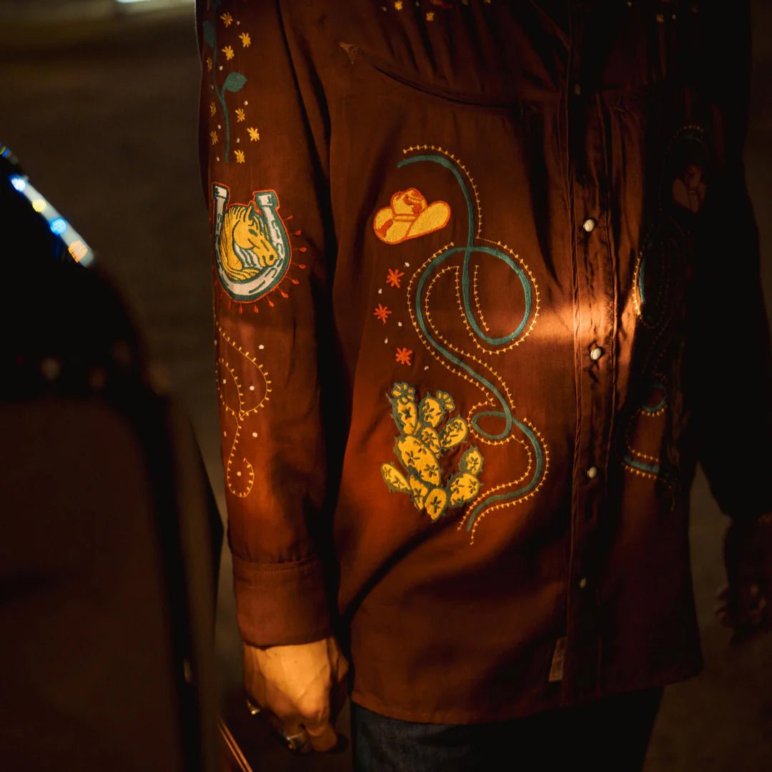 Show Pony Embroidered Western Pearl Snap Long Sleeve Shirt - MST GoodsSendero Provisions Company