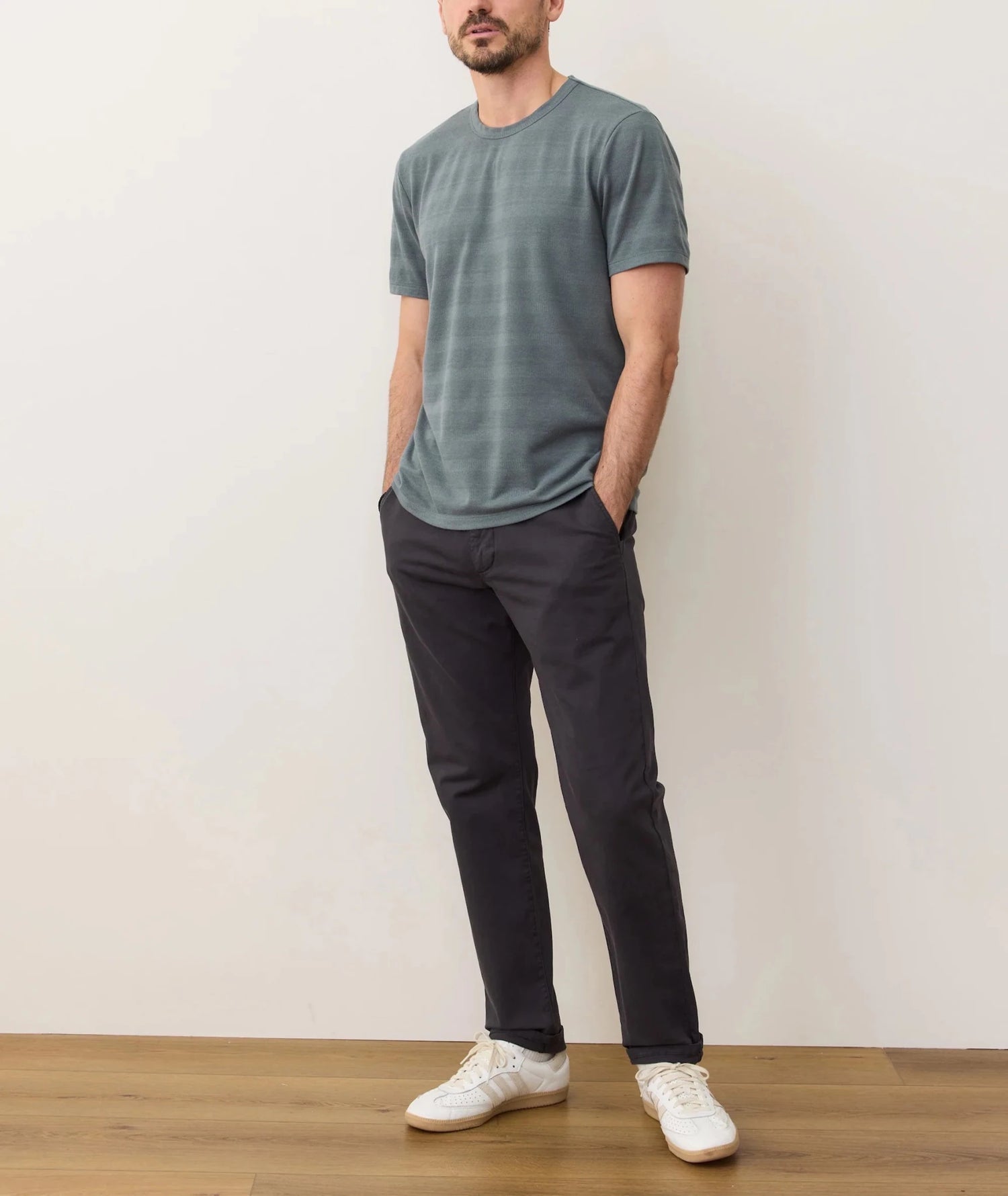 Signature Jacquard Crew Tee - MST GoodsMarine Layer