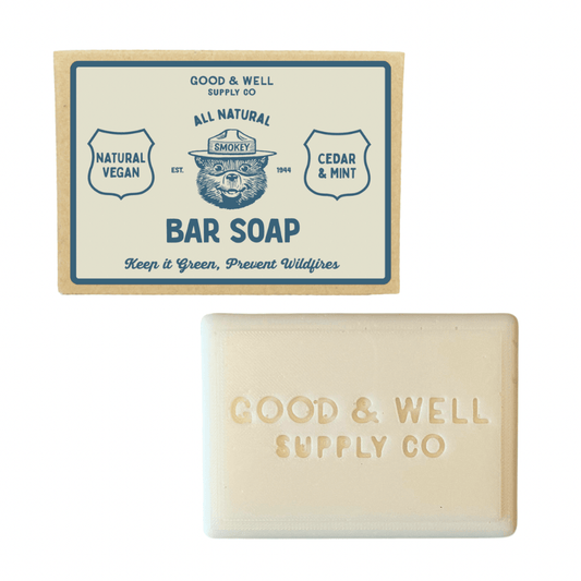 Smokey Bear Bar Soap - Cedar & Mint - MST GoodsGood & Well Supply Co.