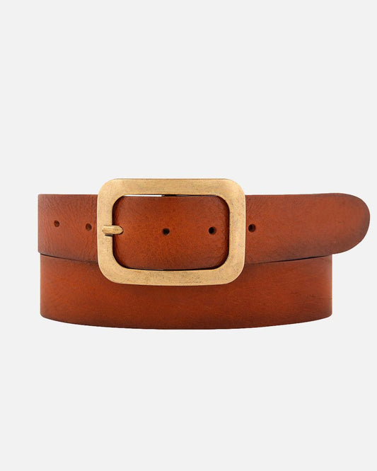Statement Buckle Classic Leather Belt