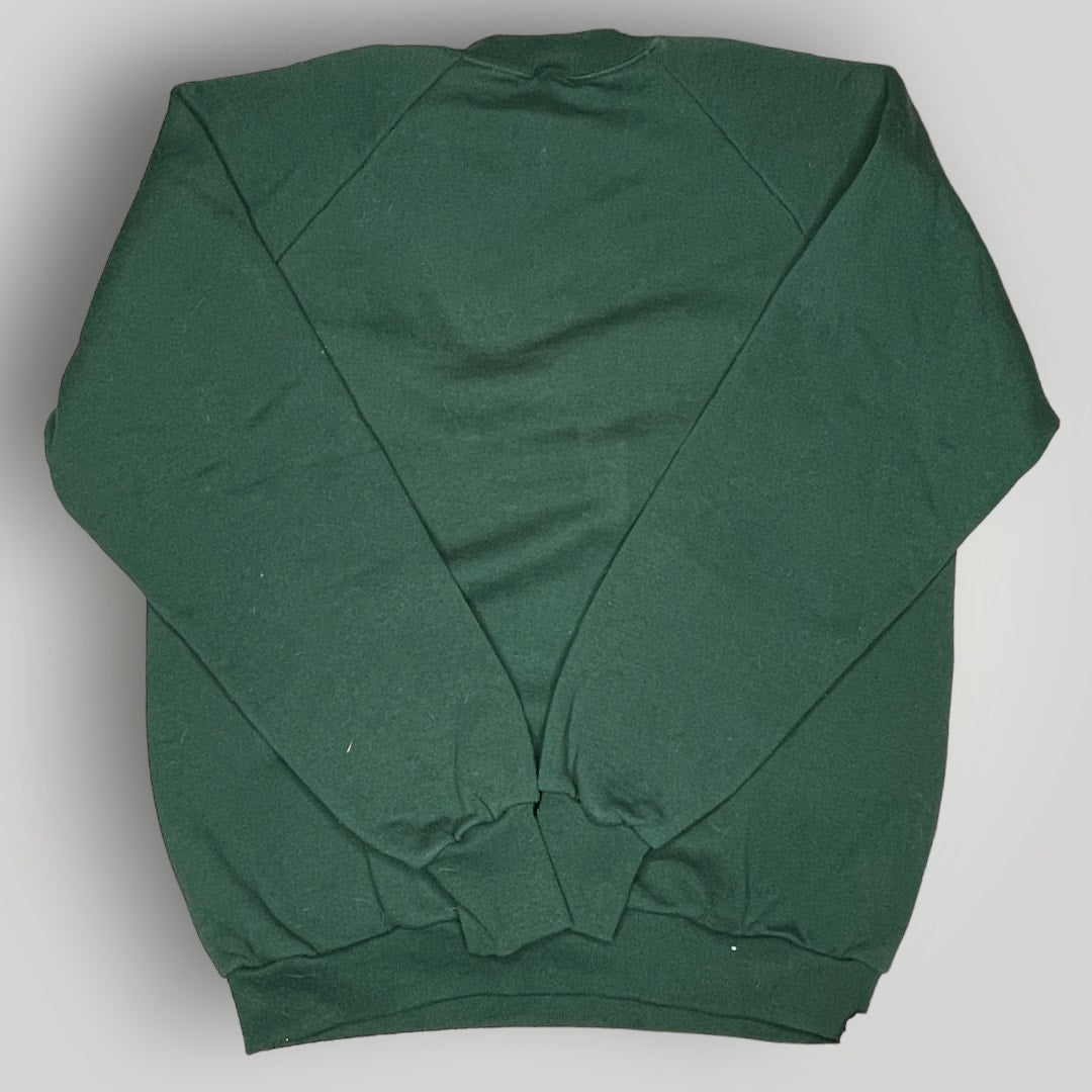 Vintage Top Alpena Jerzees L Raglan Sleeve Sweatshirt Pullover Crewneck Green H