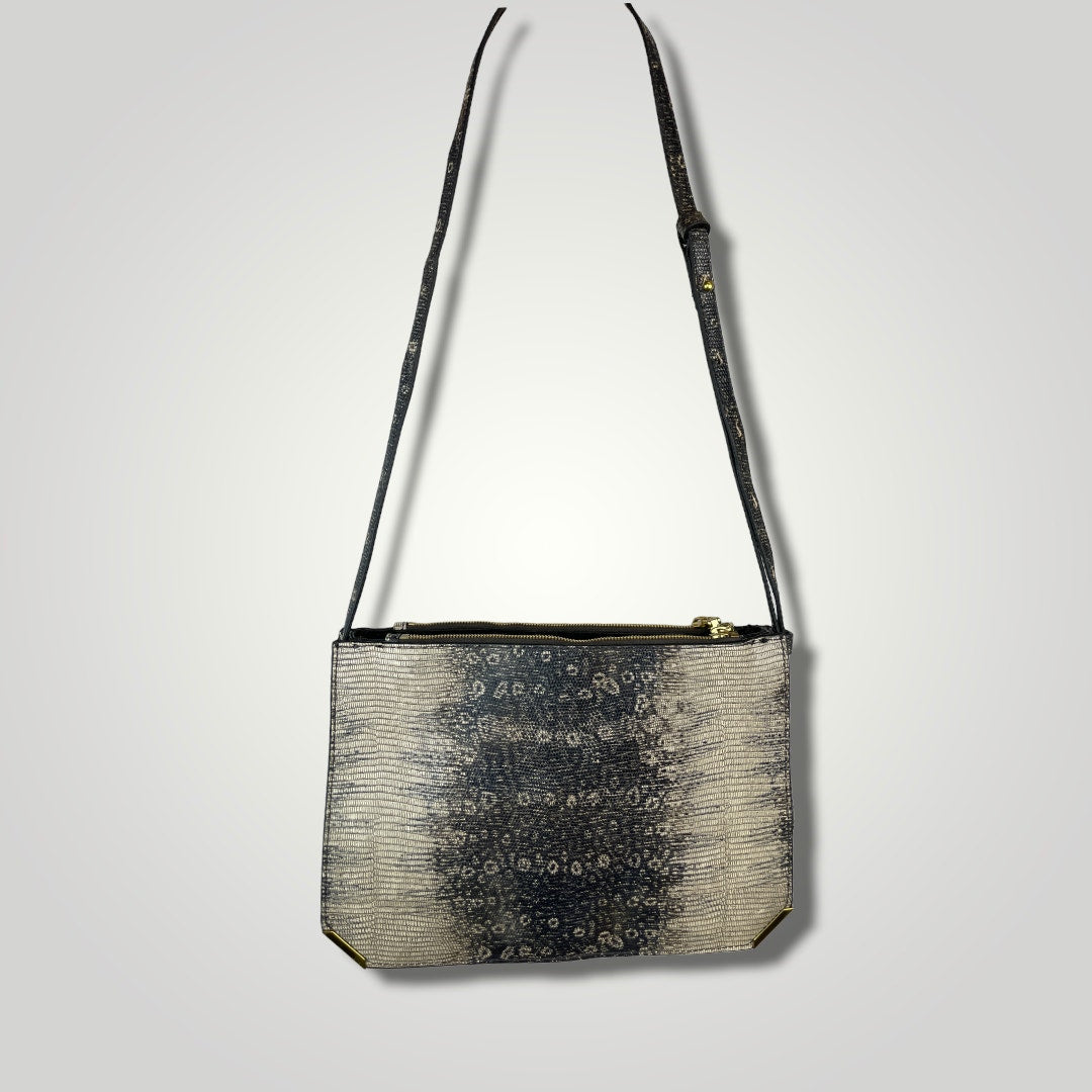 J. Crew NWT  Adjustable Faux Snakeskin Crossbody Adjustable Bags Purses Gray p1008