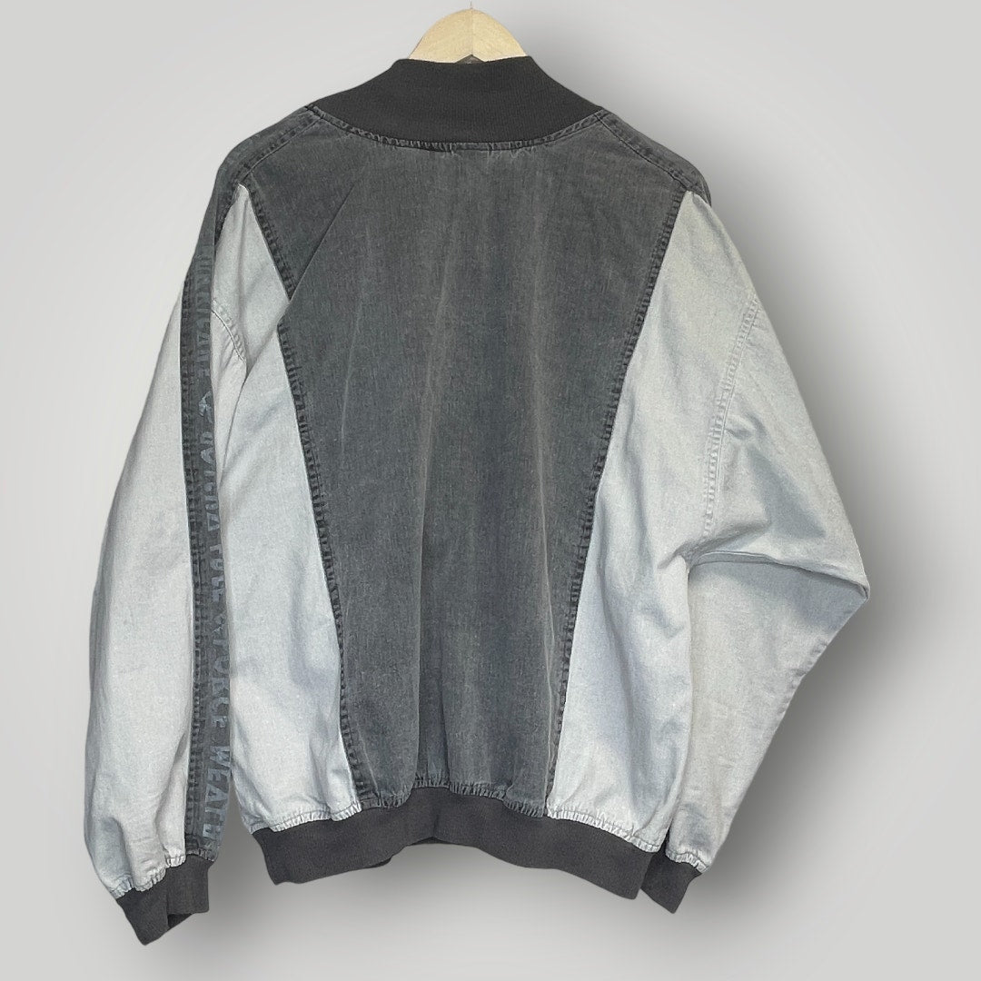 Vintage 1990s Pullover Long Sleeved Gray Quarter Zip Top K Gotcha