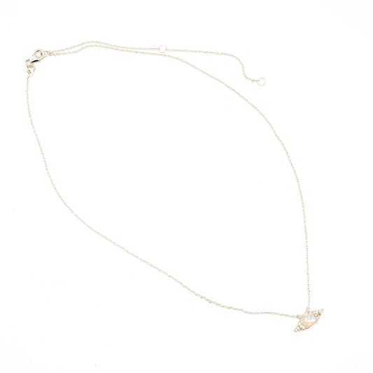 Sterling Silver Moonstone Bar Necklace  - MST GoodsBaizaar