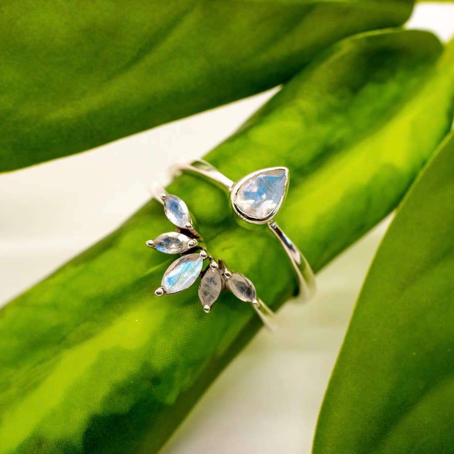 Sterling Silver Nesting Moonstone Ring Set - SR131 - MST GoodsBaizaar