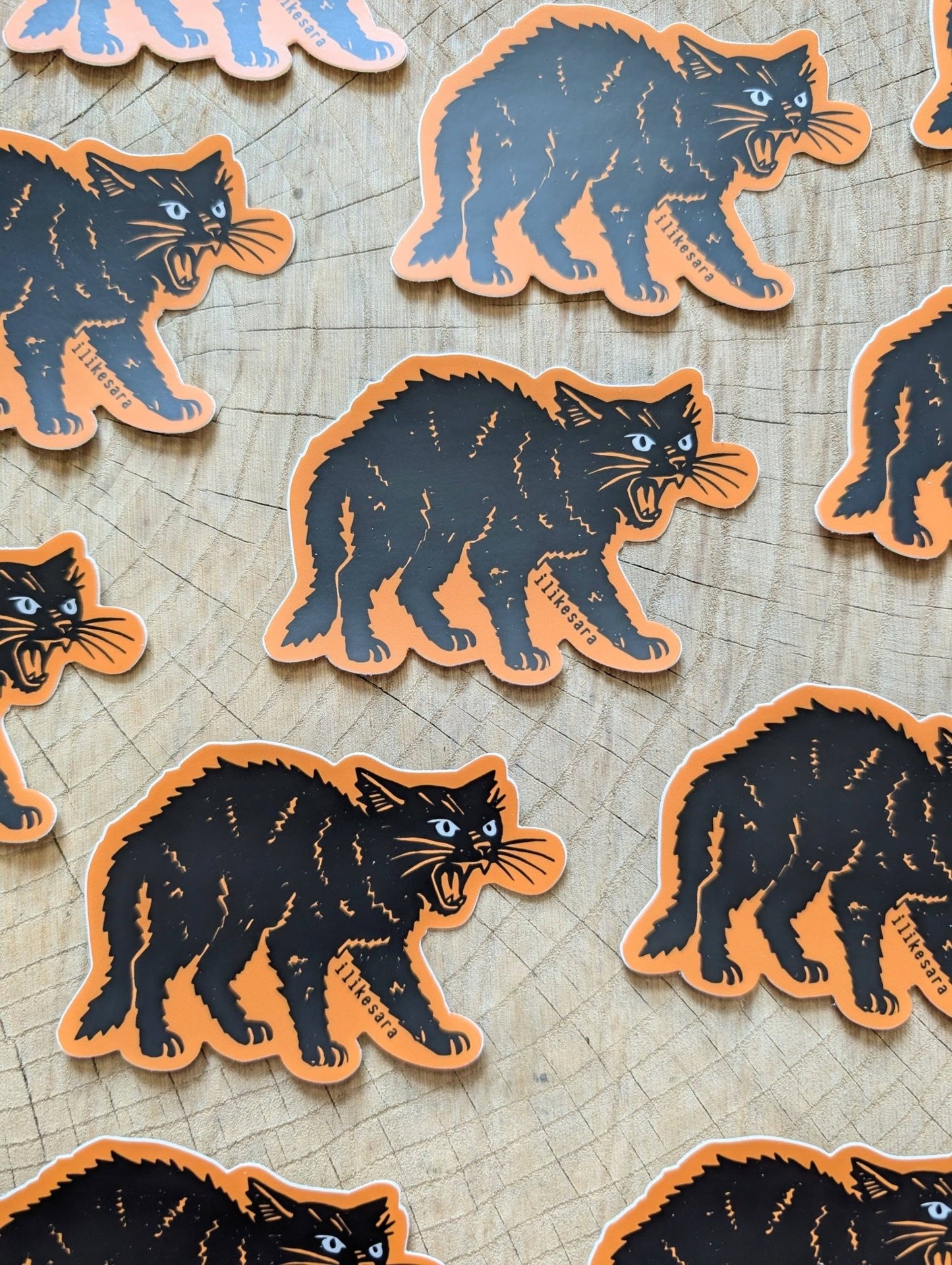 Sticker | hissing black cat - MST Goodsilikesara | art + goods