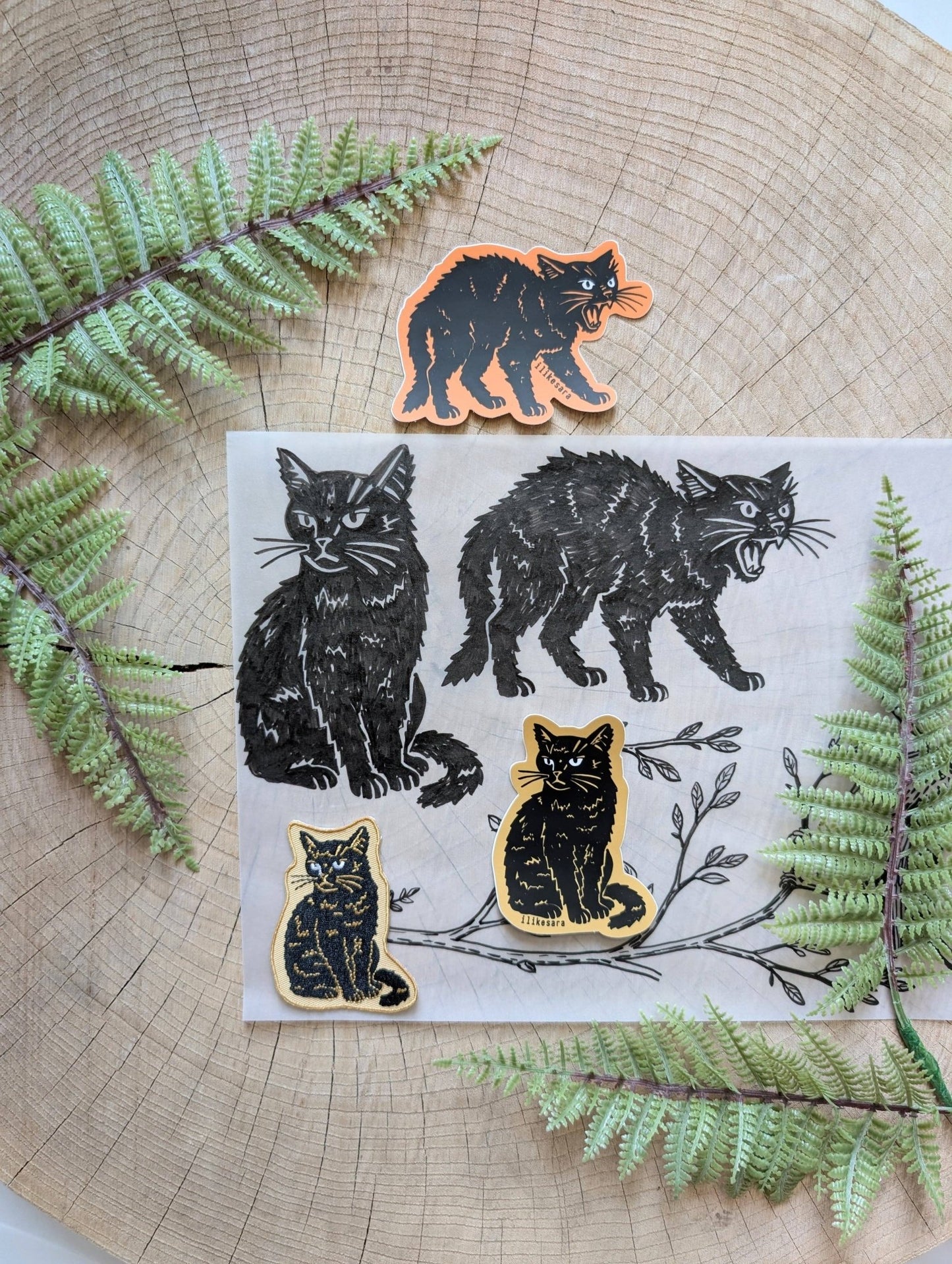 Sticker | hissing black cat - MST Goodsilikesara | art + goods
