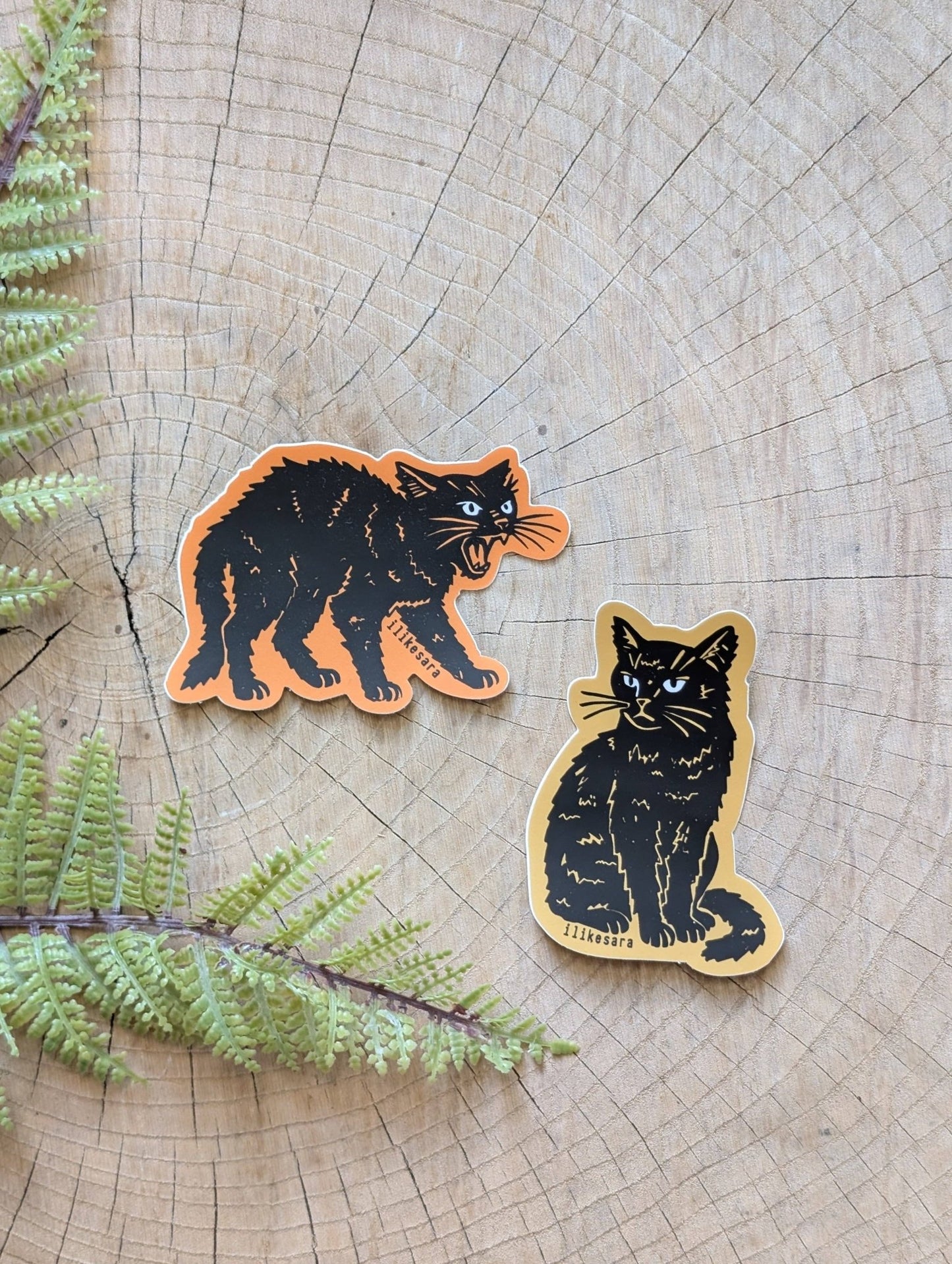 Sticker | hissing black cat - MST Goodsilikesara | art + goods