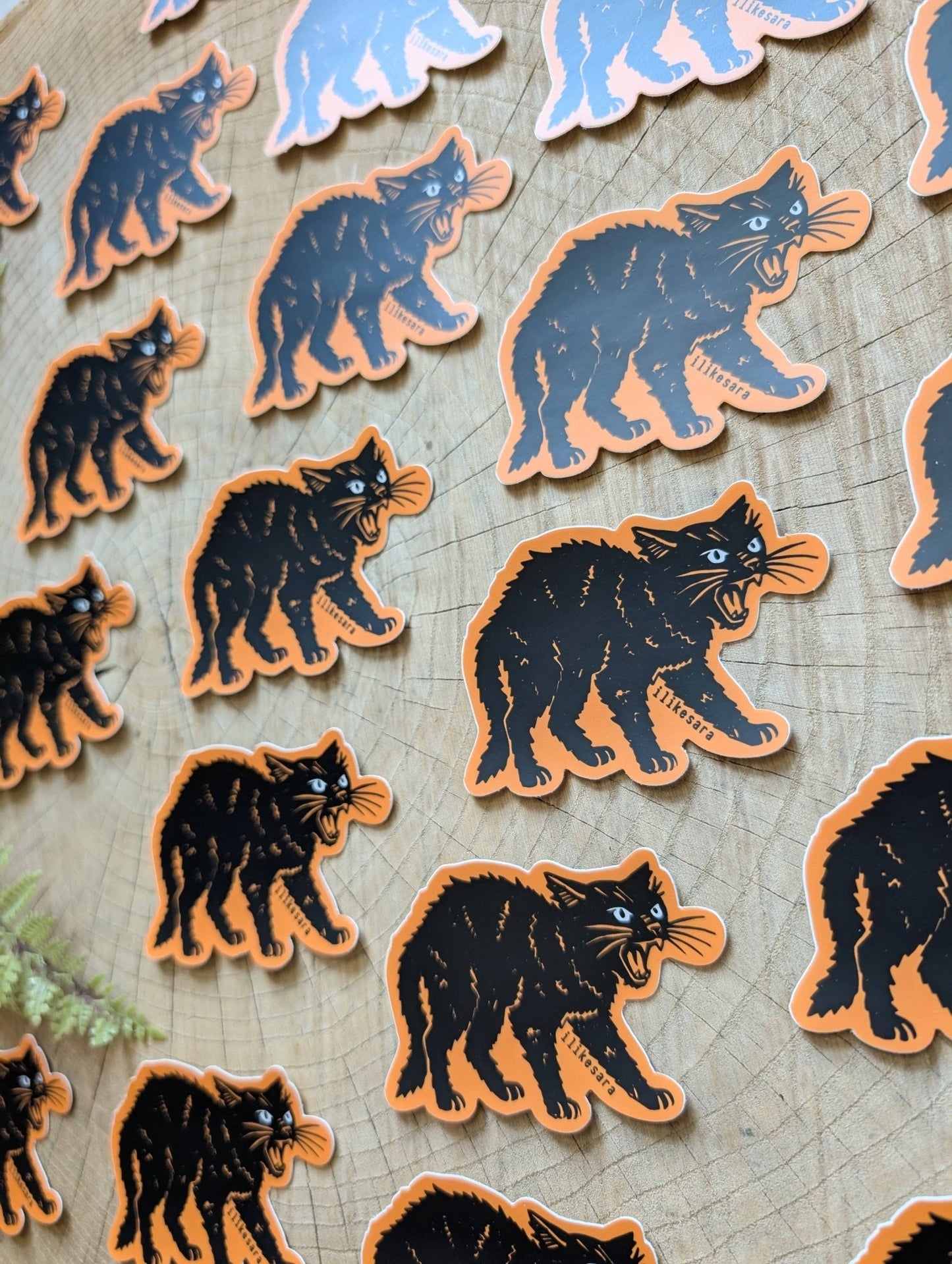Sticker | hissing black cat - MST Goodsilikesara | art + goods