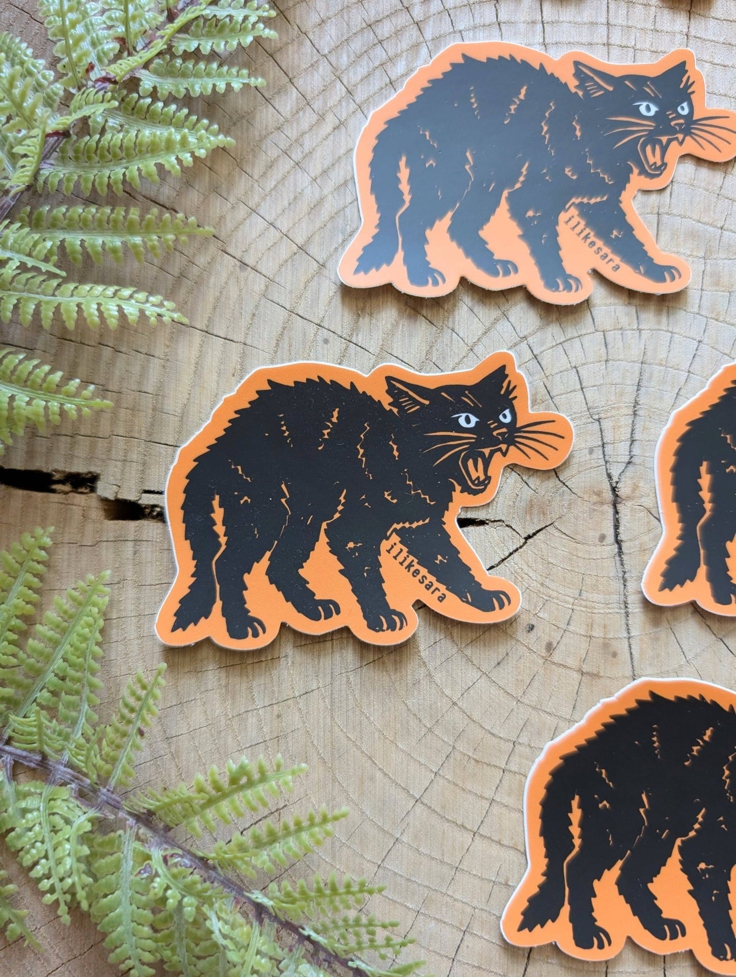 Sticker | hissing black cat - MST Goodsilikesara | art + goods