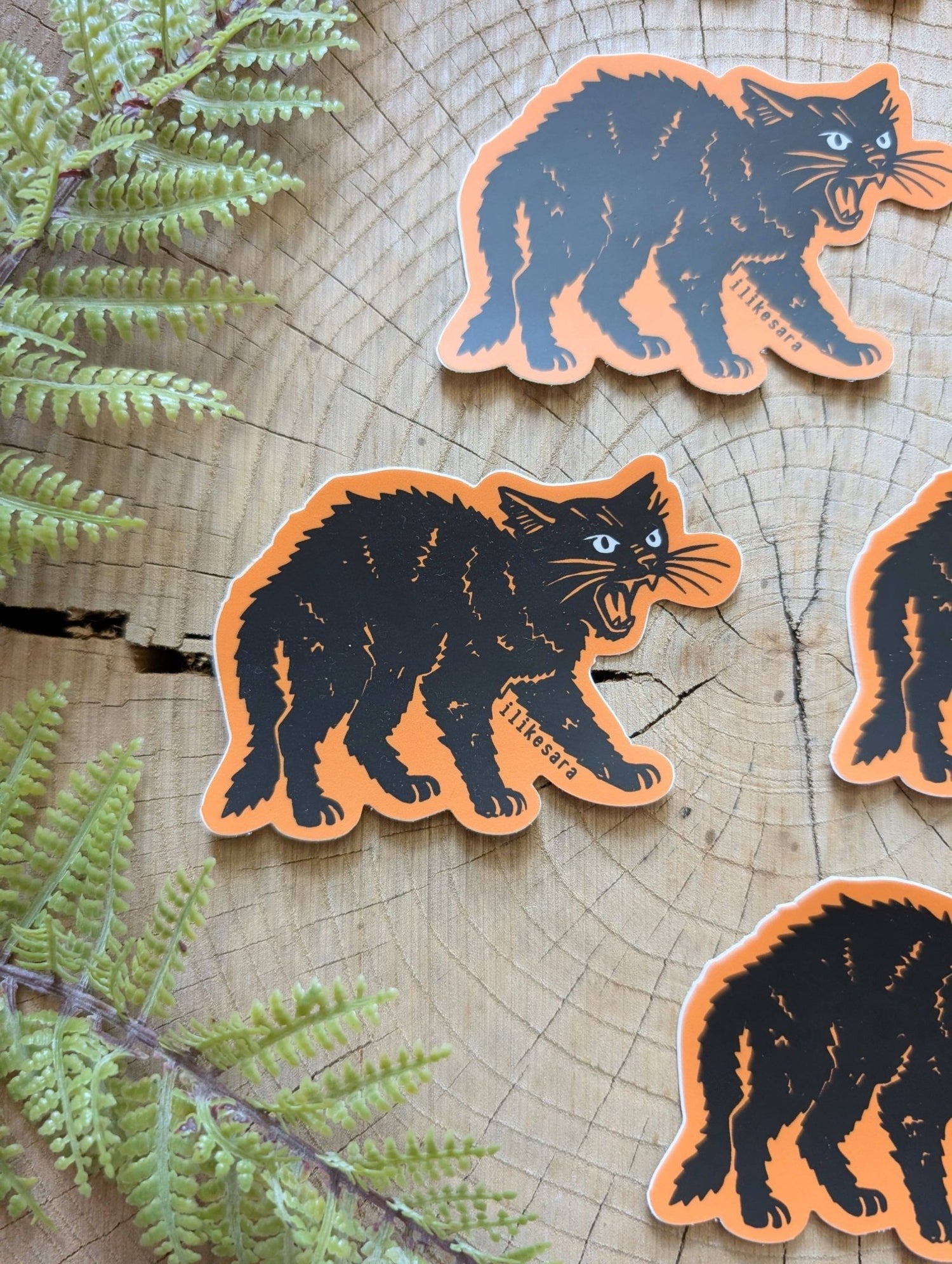 Sticker | hissing black cat - MST Goodsilikesara | art + goods