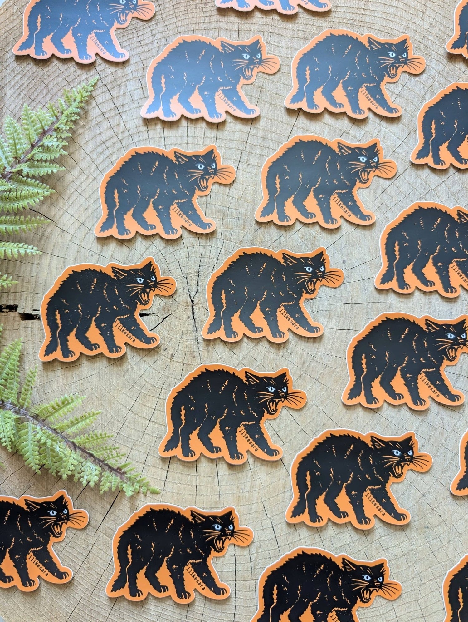 Sticker | hissing black cat - MST Goodsilikesara | art + goods