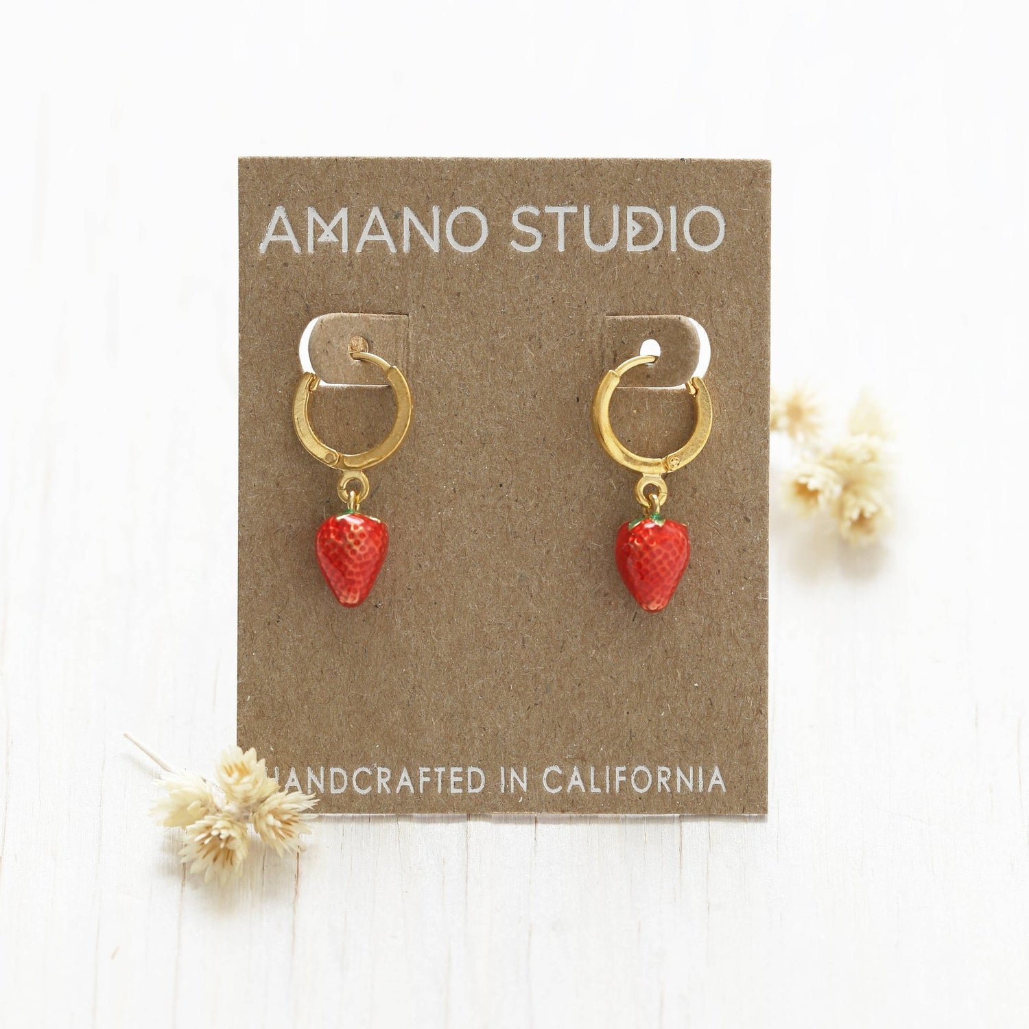 Strawberry Huggie Hoops - MST GoodsEarringsAmano Studio