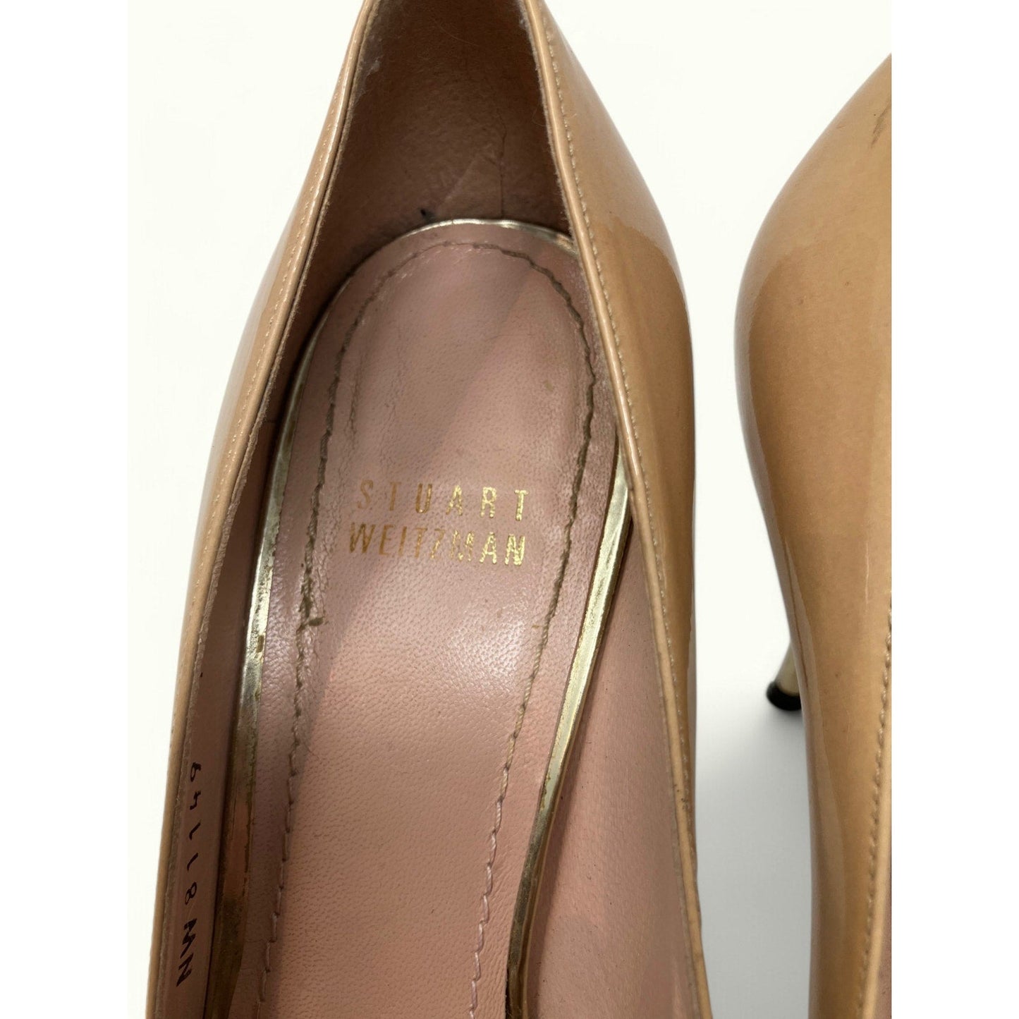 Stuart Weitzman Patent Leather Tan Pumps Women's Size 7.5 - MST GoodsStuart Weitzman