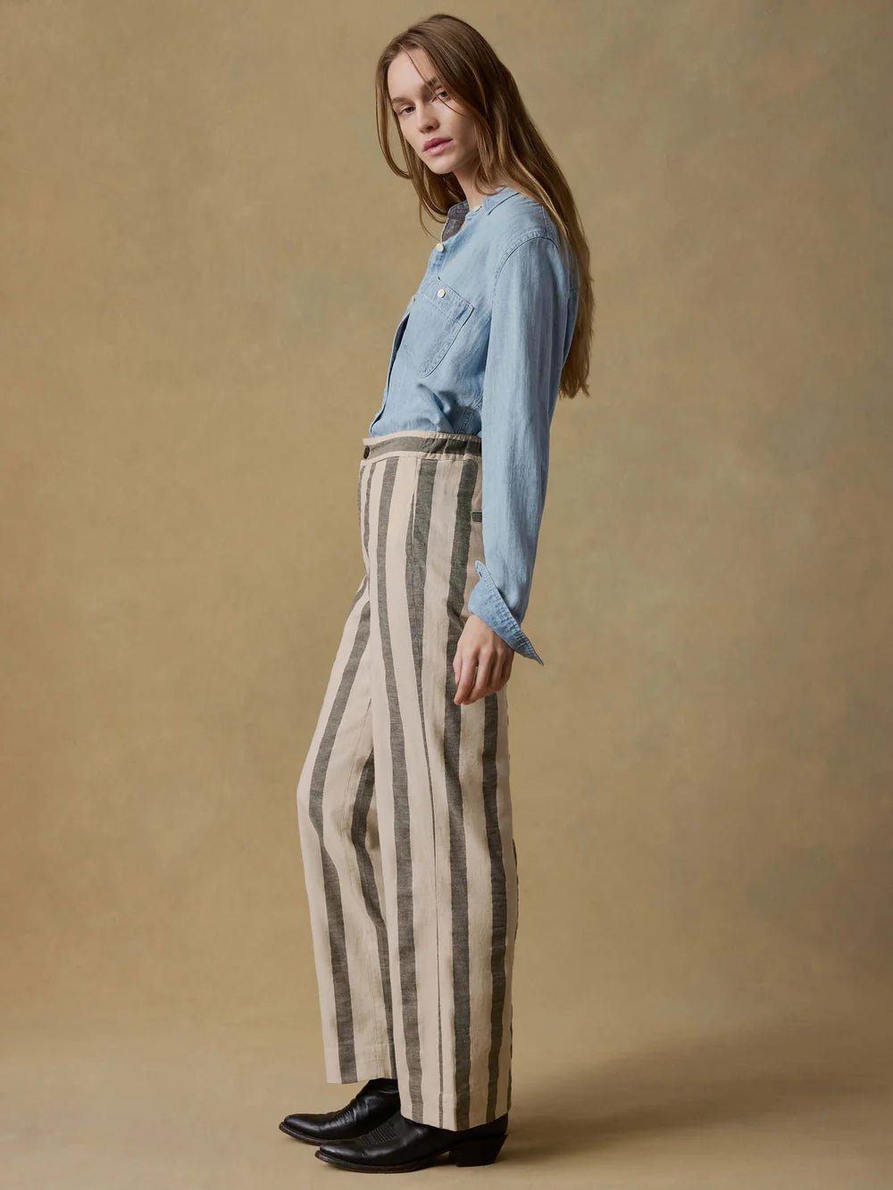 Sun Strider Linen Pant Pine Bay Stripe - MST GoodsFaherty