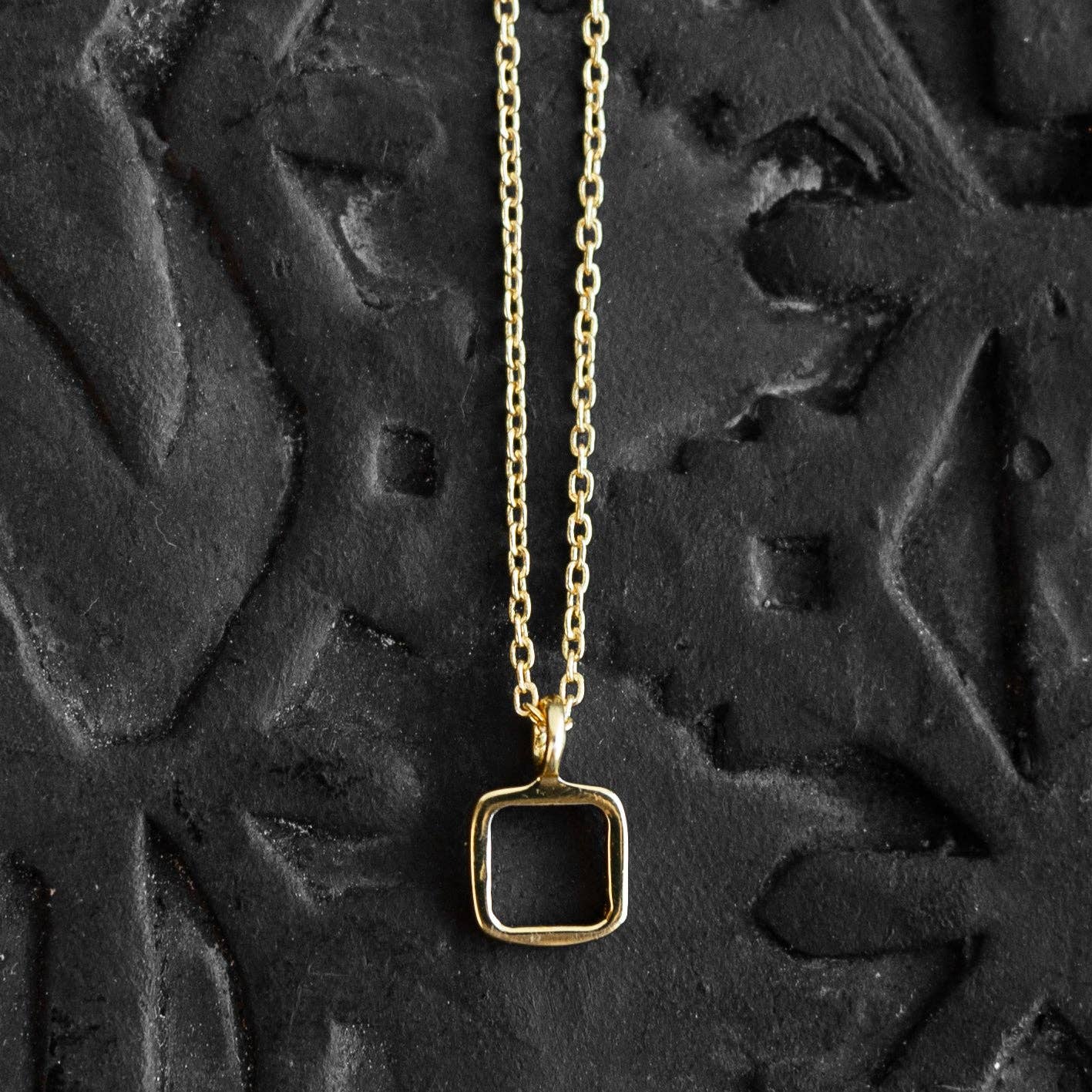 Sundar Square Pendant Gold Necklace - MST GoodsTen Thousand Villages