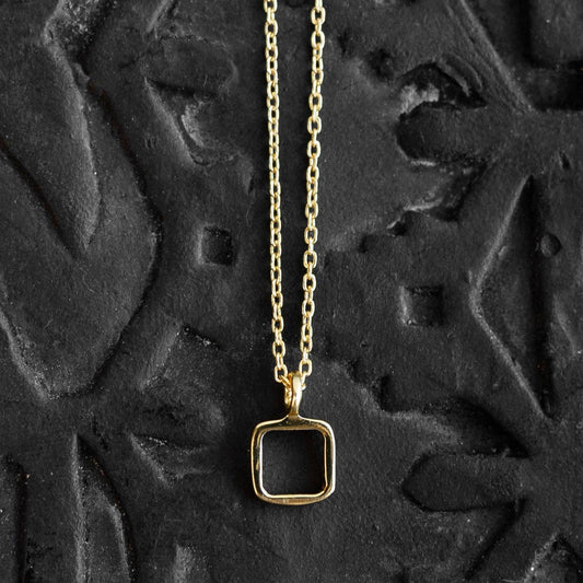 Sundar Square Pendant Gold Necklace - MST GoodsTen Thousand Villages