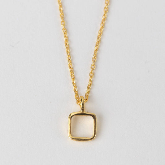 Sundar Square Pendant Gold Necklace - MST GoodsTen Thousand Villages