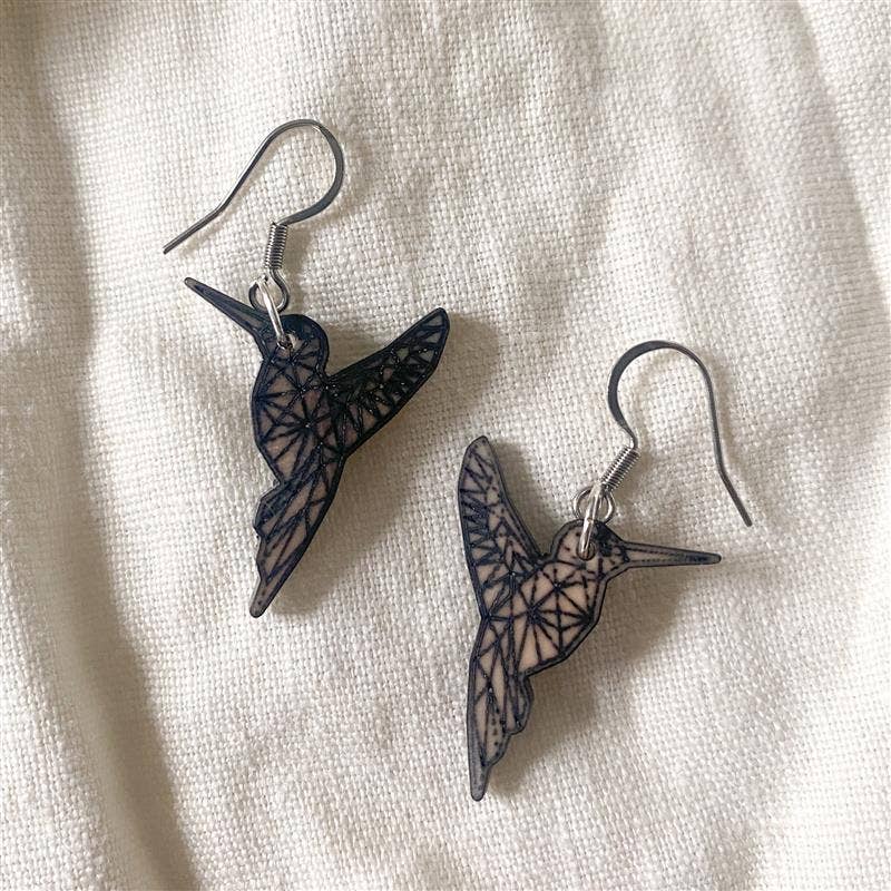 Tagua Hummingbird Drop Earrings - MST GoodsTen Thousand Villages