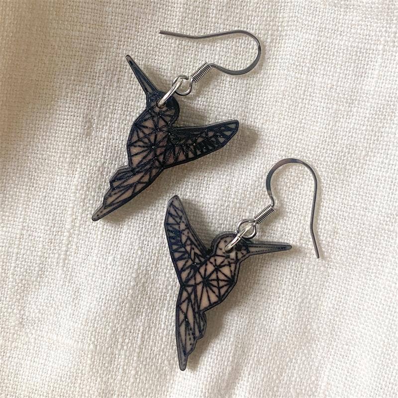 Tagua Hummingbird Drop Earrings - MST GoodsTen Thousand Villages