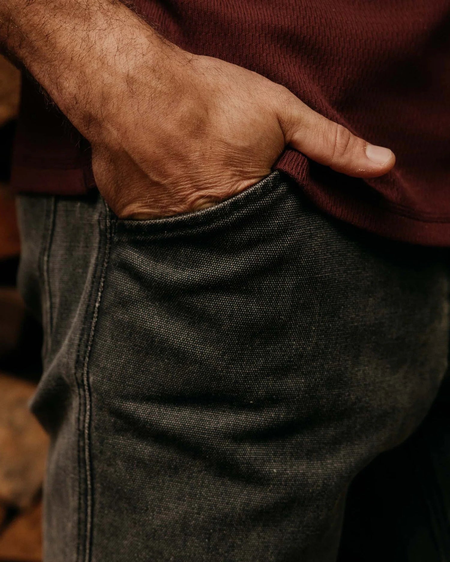 The Camp Pant in Coal Chipped Canvas - MST GoodsTaylor Stitch