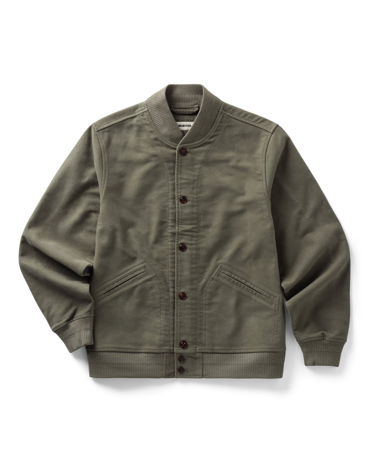 The Clark Bomber in Smoked Olive Moleskin - MST GoodsTaylor Stitch