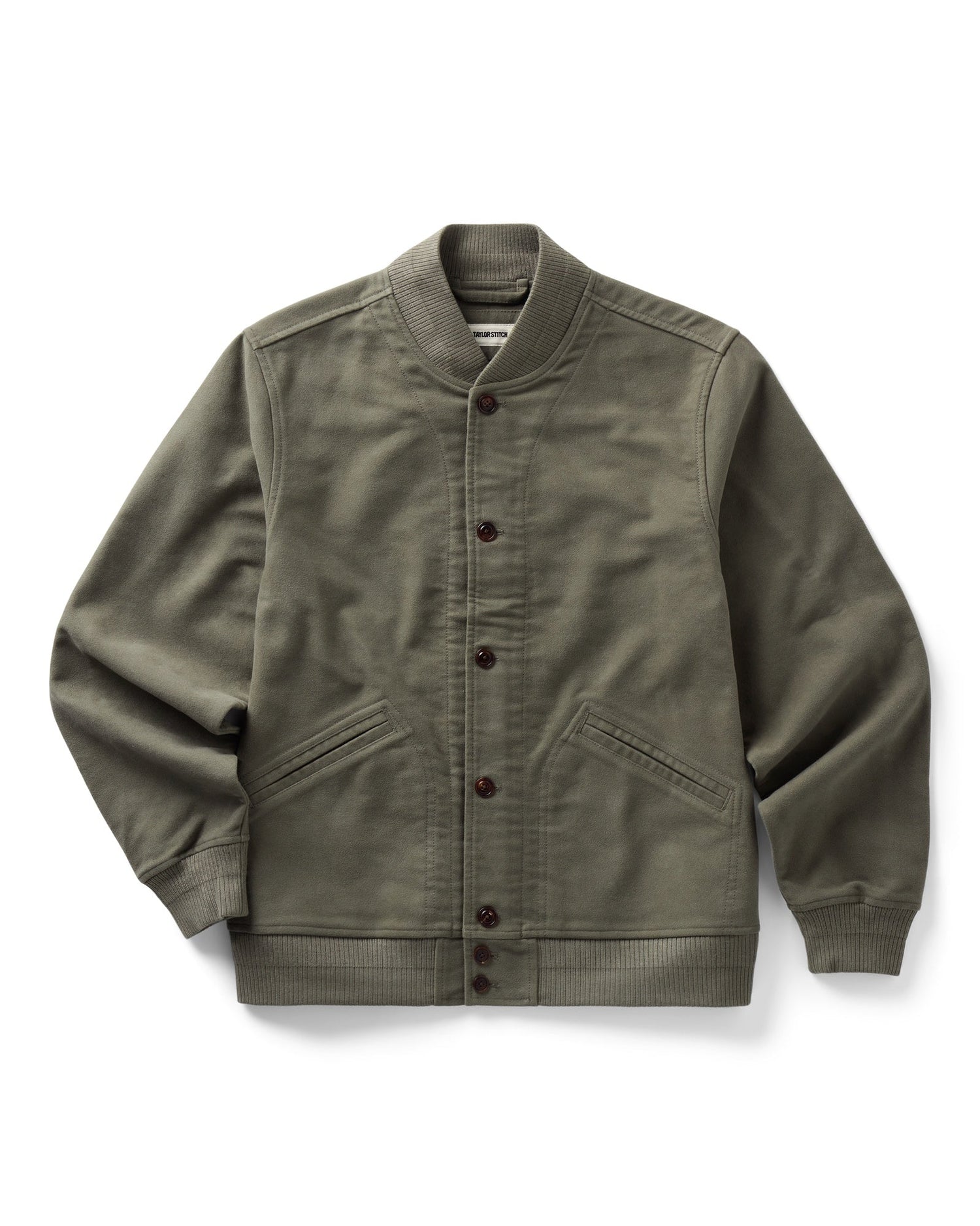The Clark Bomber in Smoked Olive Moleskin - MST GoodsTaylor Stitch