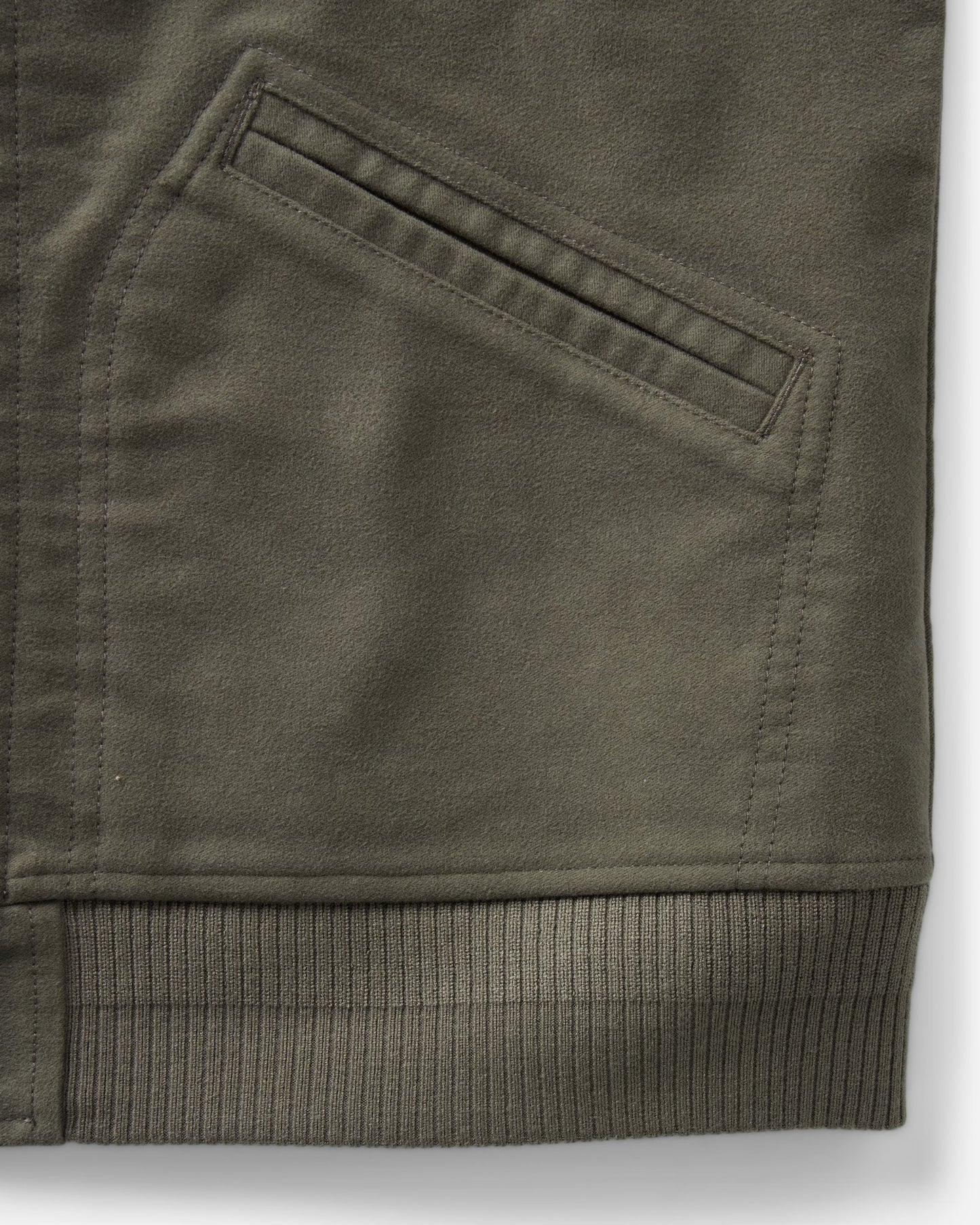 The Clark Bomber in Smoked Olive Moleskin - MST GoodsTaylor Stitch