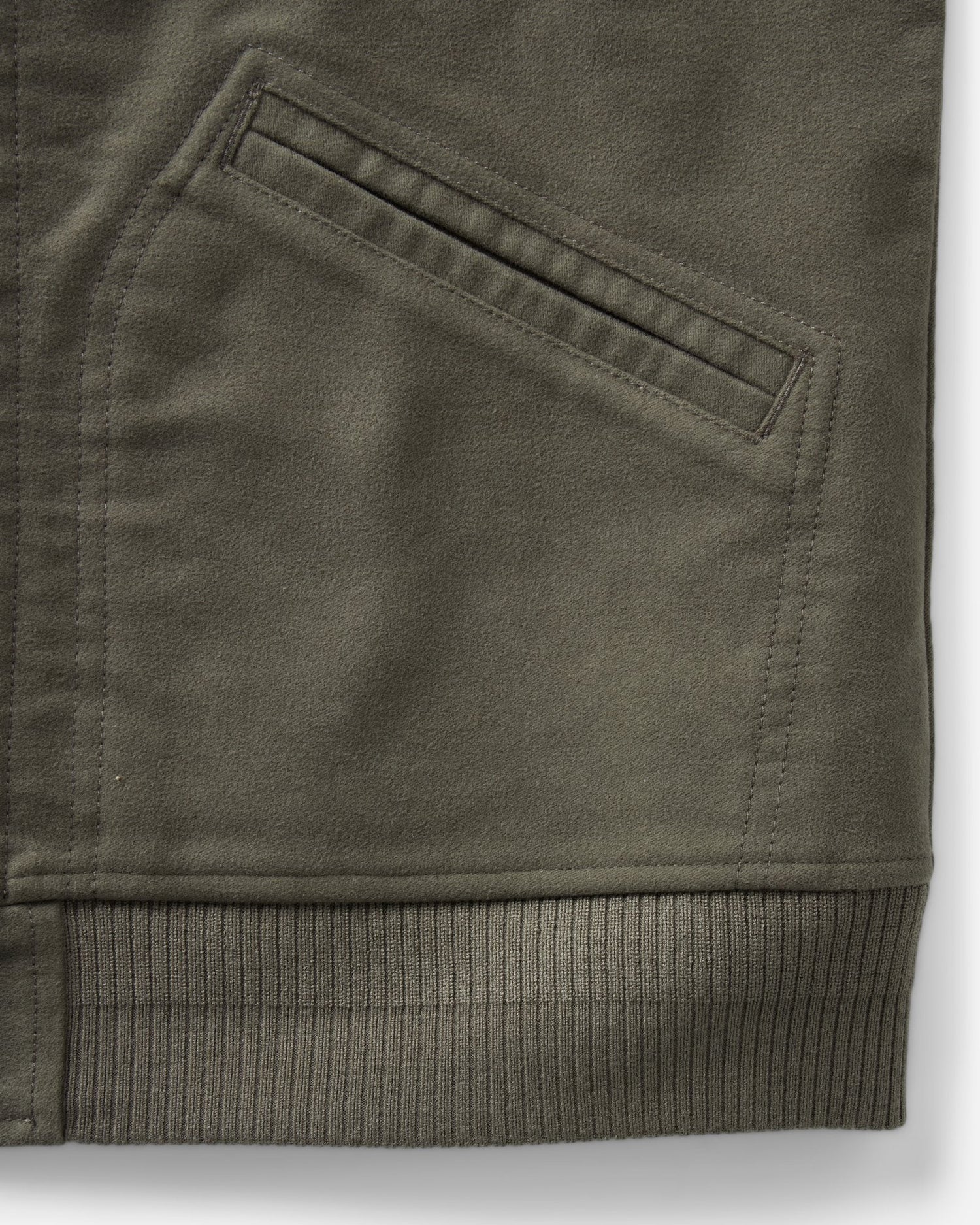 The Clark Bomber in Smoked Olive Moleskin - MST GoodsTaylor Stitch