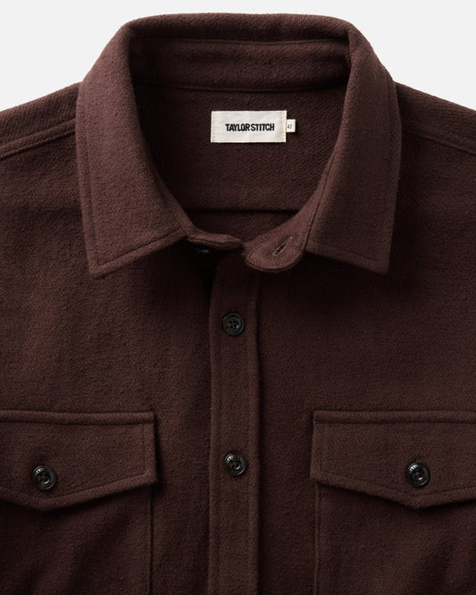The Maritime Shirt Jacket in Burgundy Moleskin Twill - MST GoodsCoats & JacketsTaylor Stitch