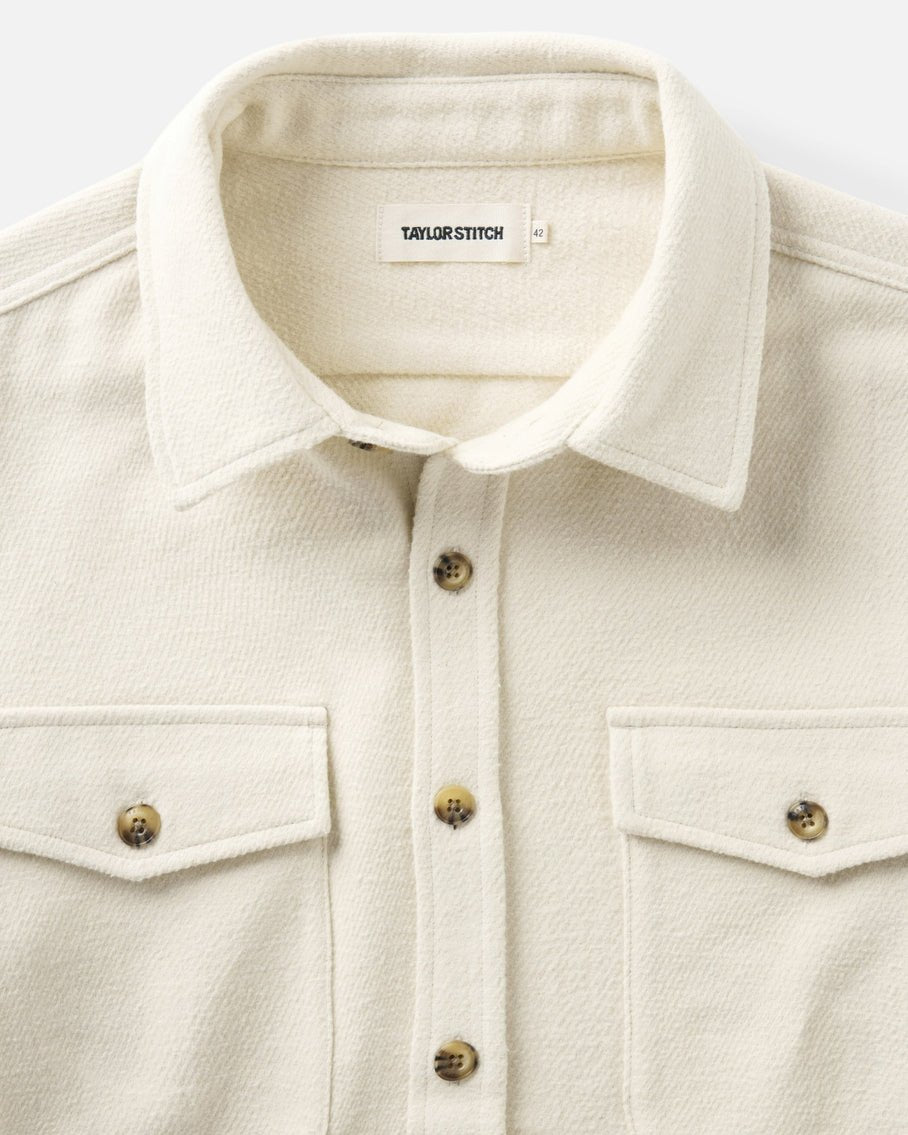 The Maritime Shirt Jacket in Vintage White Moleskin Twill - MST GoodsJacketTaylor Stitch