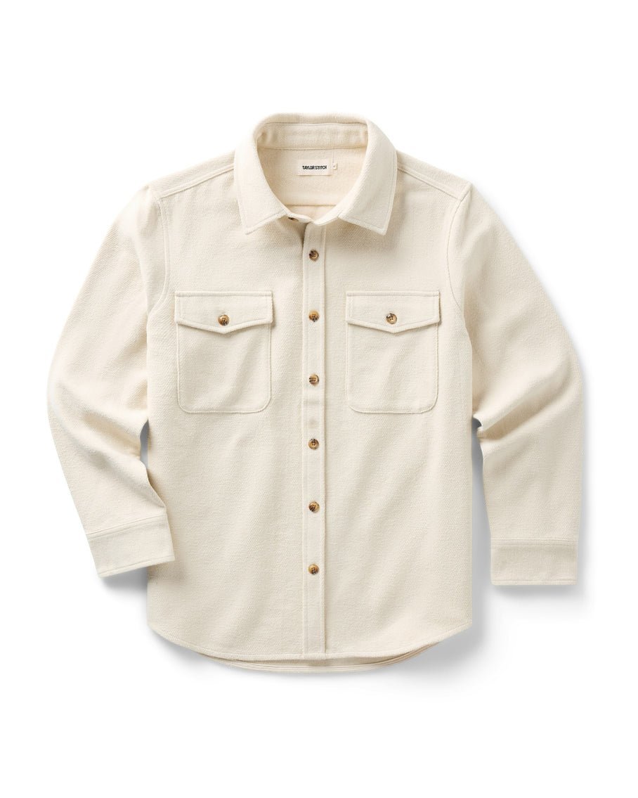 The Maritime Shirt Jacket in Vintage White Moleskin Twill - MST GoodsJacketTaylor Stitch