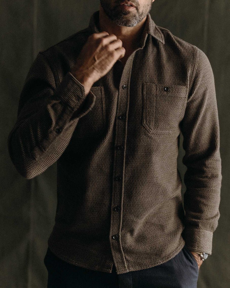The Utility Shirt in Mulch Sashiko - MST GoodsButton up shirtTaylor Stitch