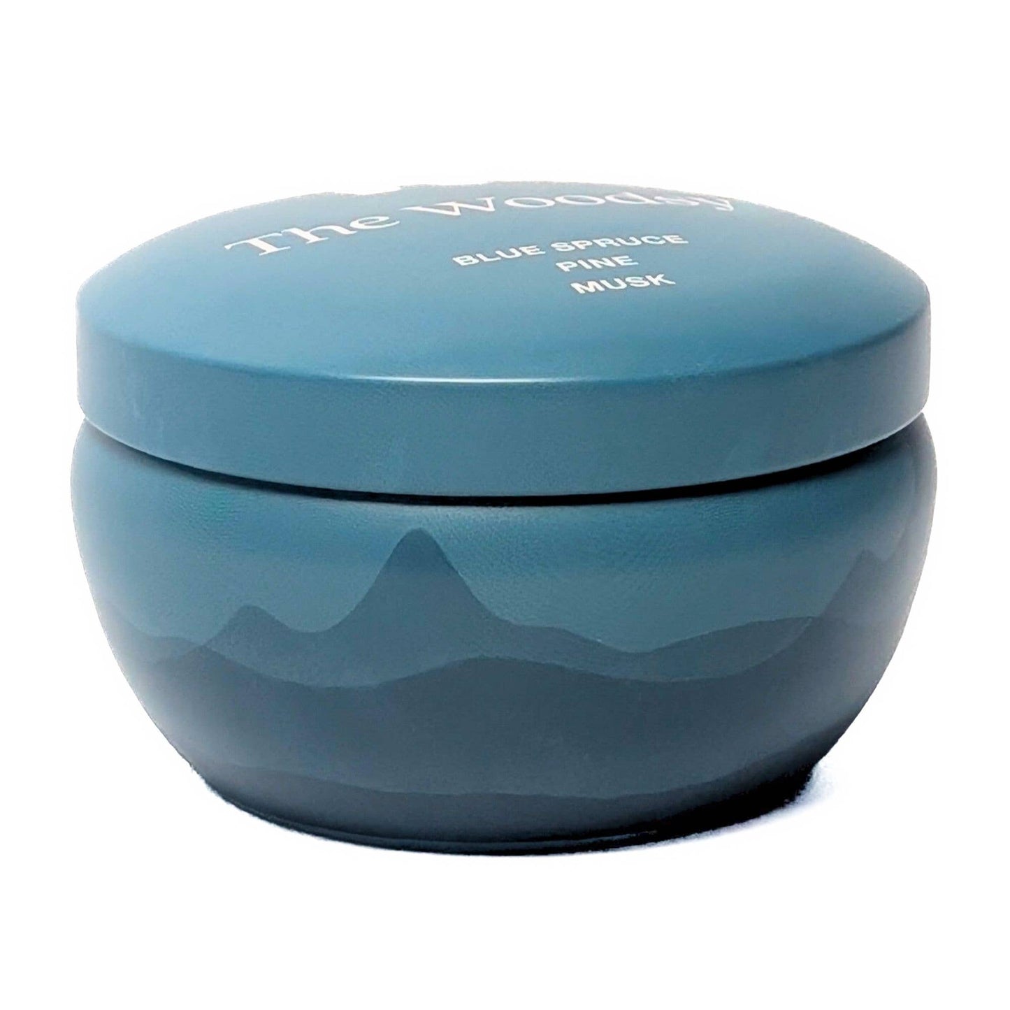Blue container with lid on a white background