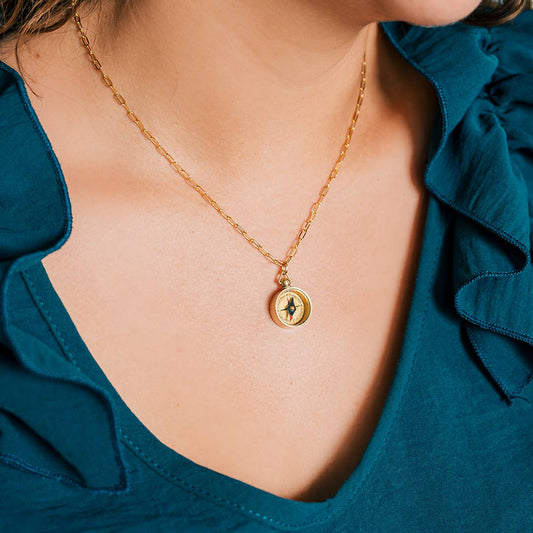 Tiny Compass on Gold Plated Chain Necklace - MST GoodsOrnamental Things