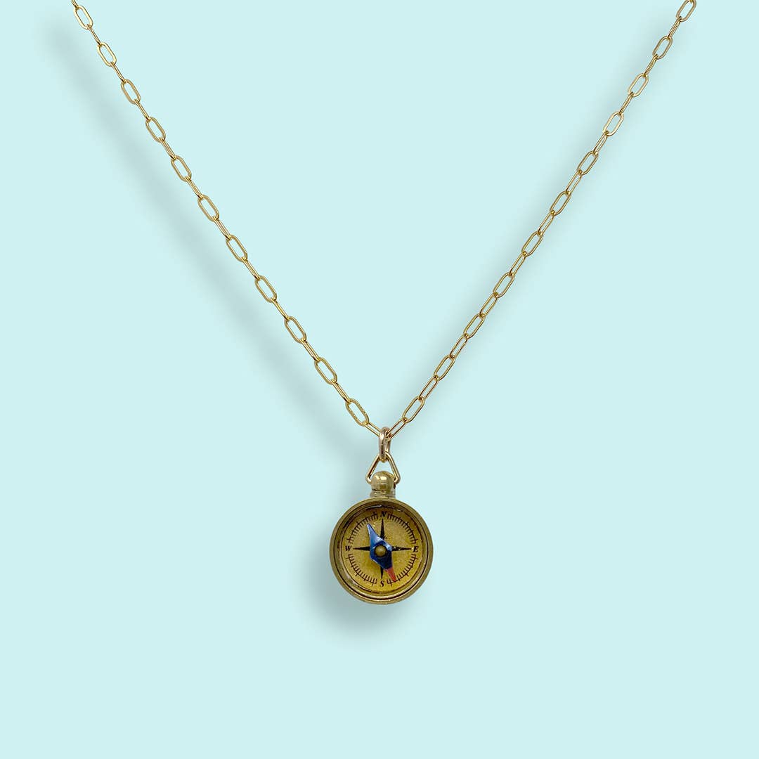 Tiny Compass on Gold Plated Chain Necklace - MST GoodsOrnamental Things