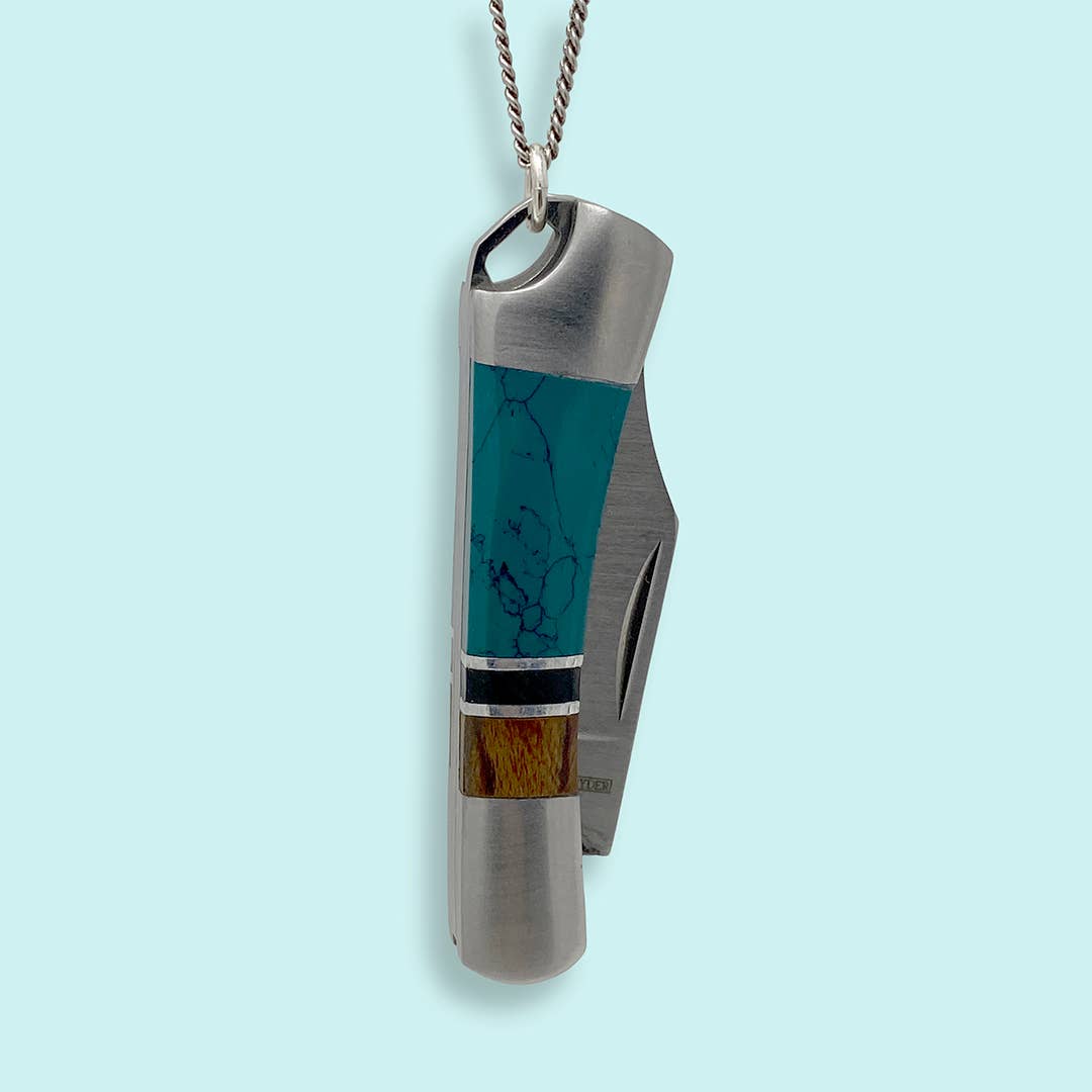 Turquoise and Wood Knife Necklace - MST GoodsOrnamental Things