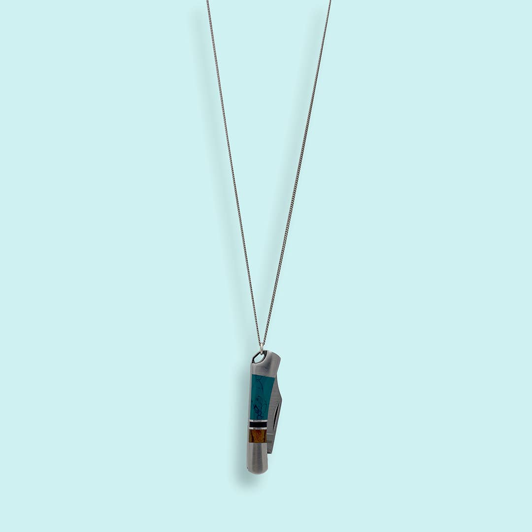 Turquoise and Wood Knife Necklace - MST GoodsOrnamental Things