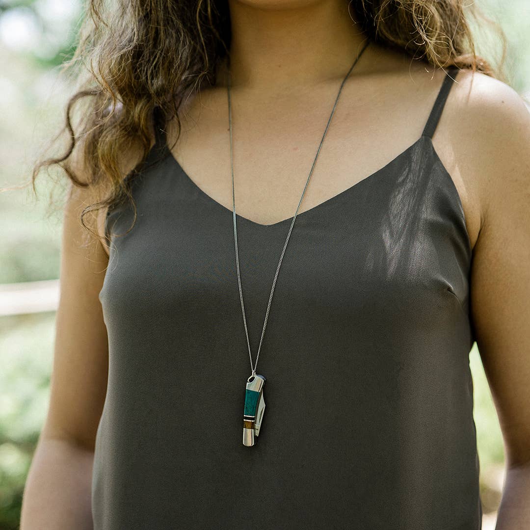Turquoise and Wood Knife Necklace - MST GoodsOrnamental Things