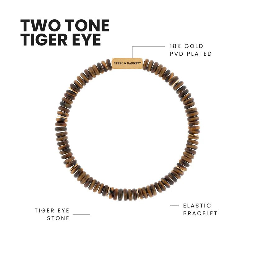 Two Tone Disc Gemstone Bracelet - MST GoodsBraceletsSteel & Barnett
